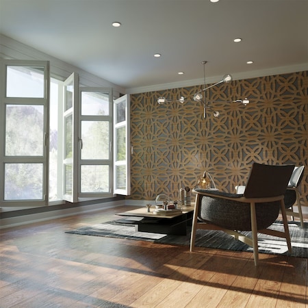 Ekena Millwork Large Baytown Decorative Fretwork Wood Wall Panels, Hickory, 23 3/8"W x 23 3/8"H x 3/8"T WALW24X24X0375BYTHI